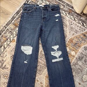 Women's Distressed Blue Jeans